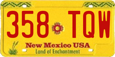 NM license plate 358TQW
