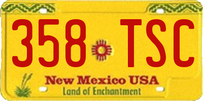 NM license plate 358TSC