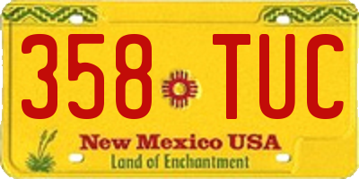 NM license plate 358TUC