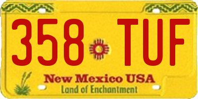NM license plate 358TUF
