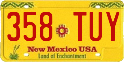NM license plate 358TUY