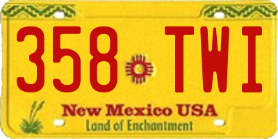 NM license plate 358TWI
