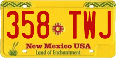 NM license plate 358TWJ