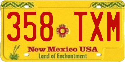 NM license plate 358TXM