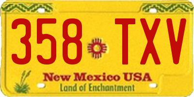 NM license plate 358TXV