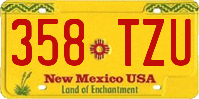 NM license plate 358TZU