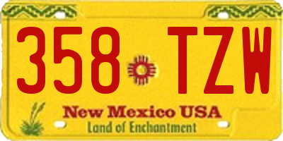 NM license plate 358TZW