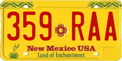 NM license plate 359RAA