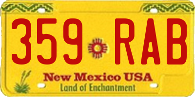 NM license plate 359RAB