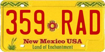 NM license plate 359RAD