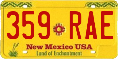 NM license plate 359RAE