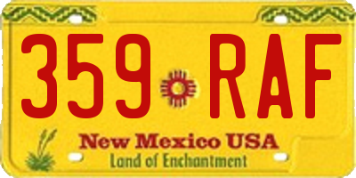 NM license plate 359RAF