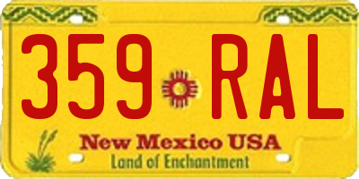 NM license plate 359RAL