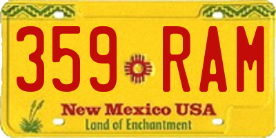 NM license plate 359RAM