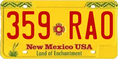 NM license plate 359RAO