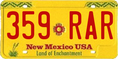 NM license plate 359RAR