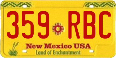 NM license plate 359RBC