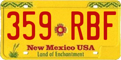 NM license plate 359RBF