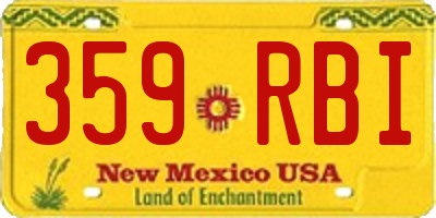 NM license plate 359RBI
