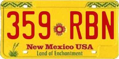 NM license plate 359RBN