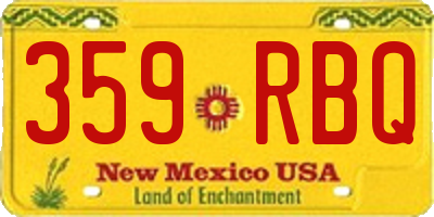 NM license plate 359RBQ