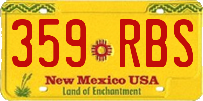 NM license plate 359RBS