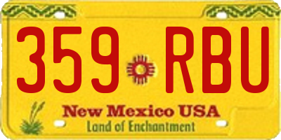 NM license plate 359RBU