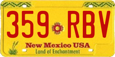 NM license plate 359RBV