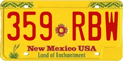 NM license plate 359RBW