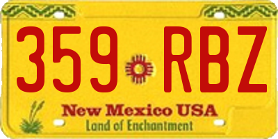 NM license plate 359RBZ