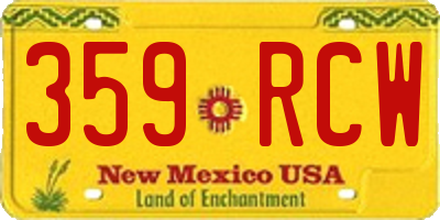 NM license plate 359RCW