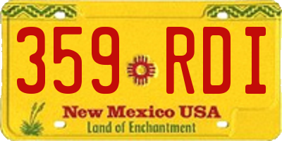 NM license plate 359RDI