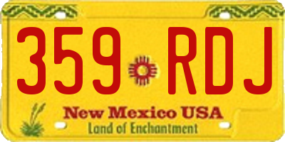 NM license plate 359RDJ
