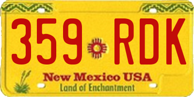 NM license plate 359RDK