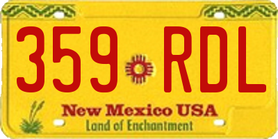 NM license plate 359RDL