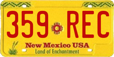 NM license plate 359REC