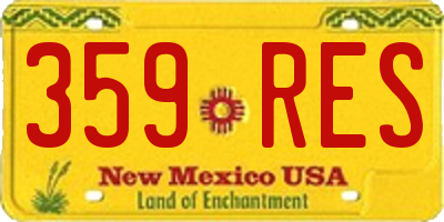 NM license plate 359RES
