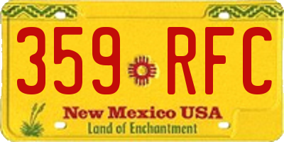 NM license plate 359RFC