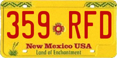 NM license plate 359RFD