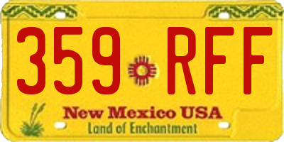 NM license plate 359RFF