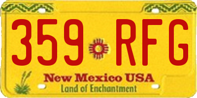 NM license plate 359RFG