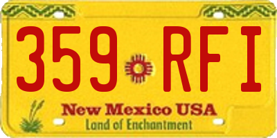 NM license plate 359RFI