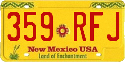 NM license plate 359RFJ