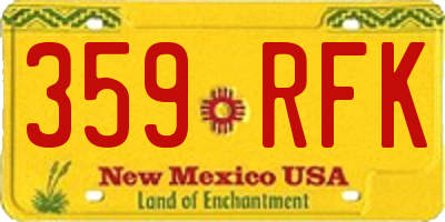 NM license plate 359RFK