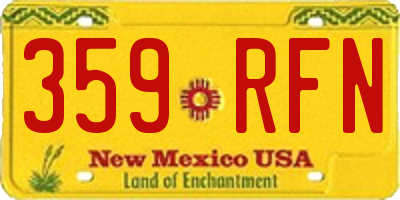 NM license plate 359RFN