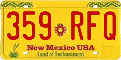 NM license plate 359RFQ