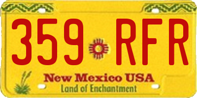 NM license plate 359RFR