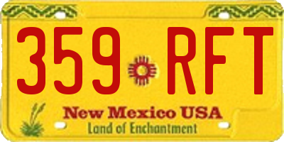 NM license plate 359RFT
