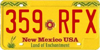 NM license plate 359RFX