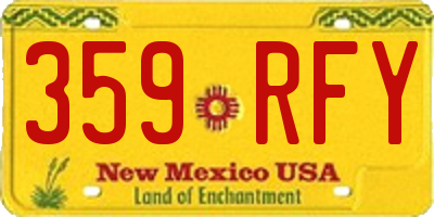 NM license plate 359RFY